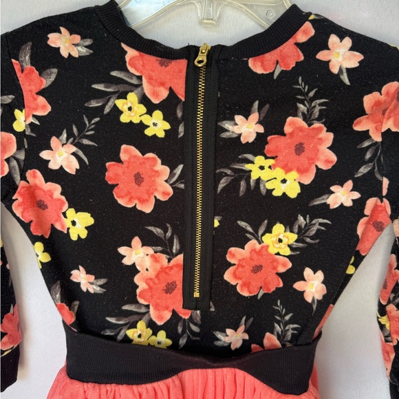 Floral Zip up sweater dress with tulle skirt - Picture 2 of 9